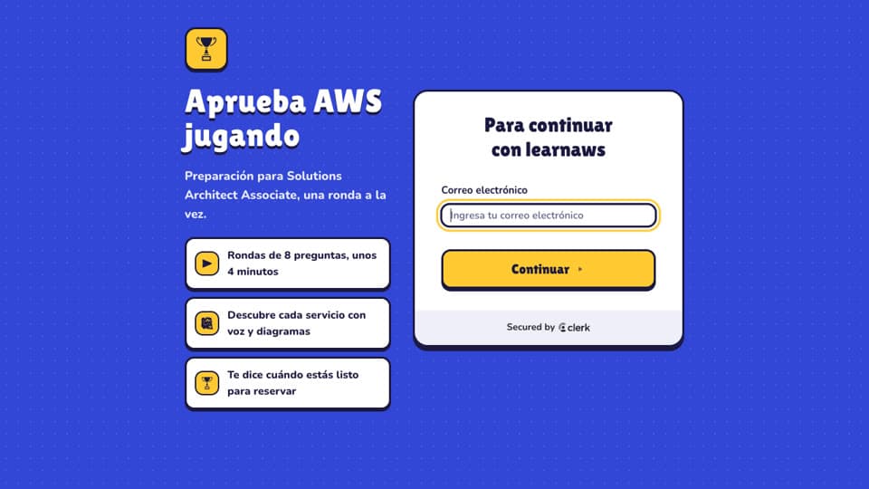 Pantalla de learnaws